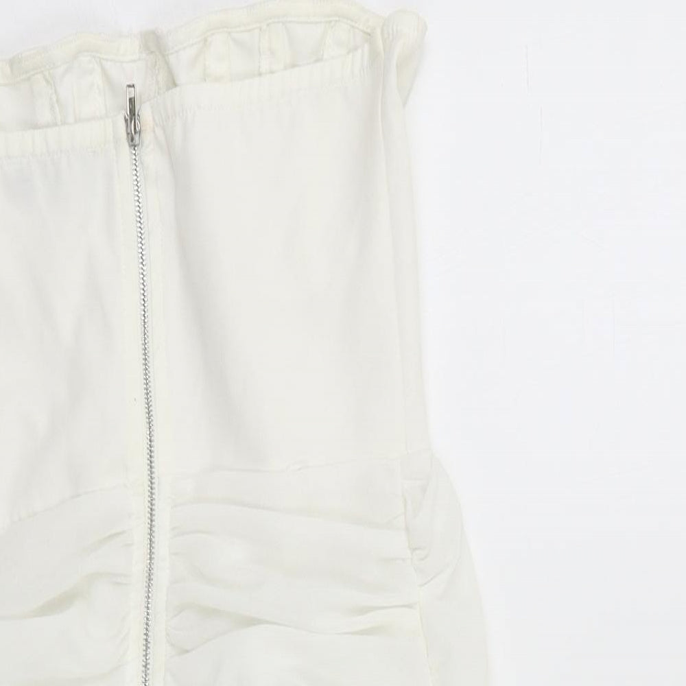 PRETTYLITTLETHING Womens White Bodycon Size 8