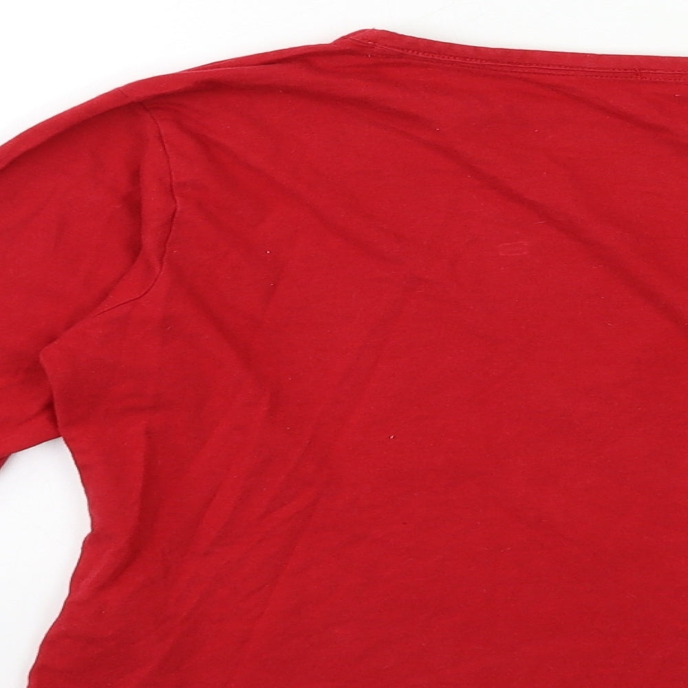 New Look Womens Red Basic T-Shirt Size XS - AVO MERRY CHRISTMAS