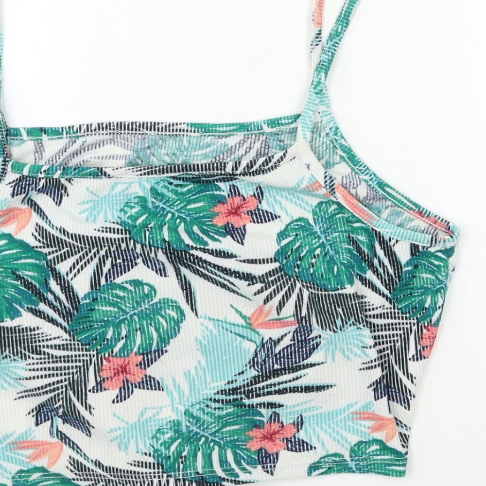 Primark Womens Green Floral Basic Tank Size 14