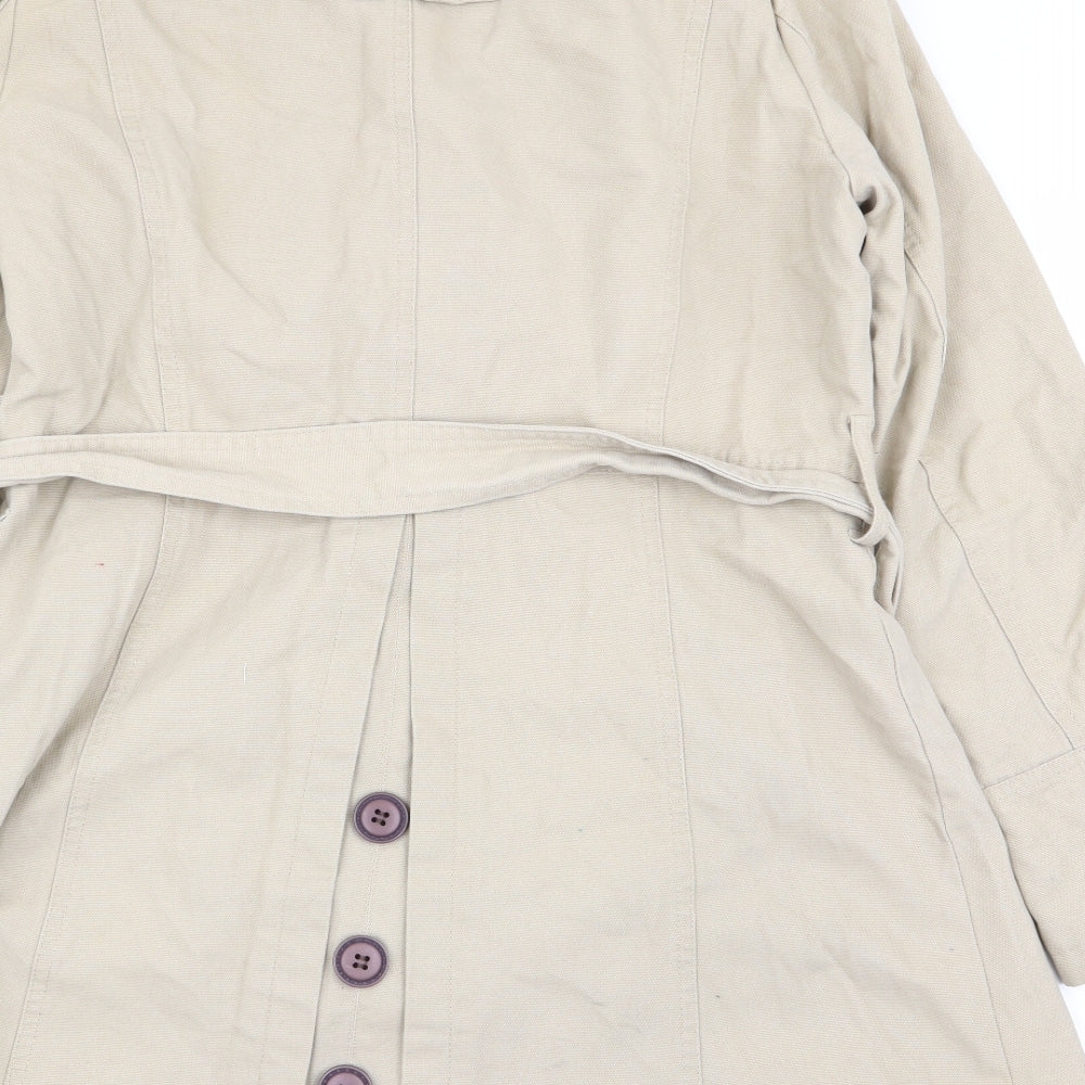 indigo collection Womens Beige Overcoat Coat Size 10