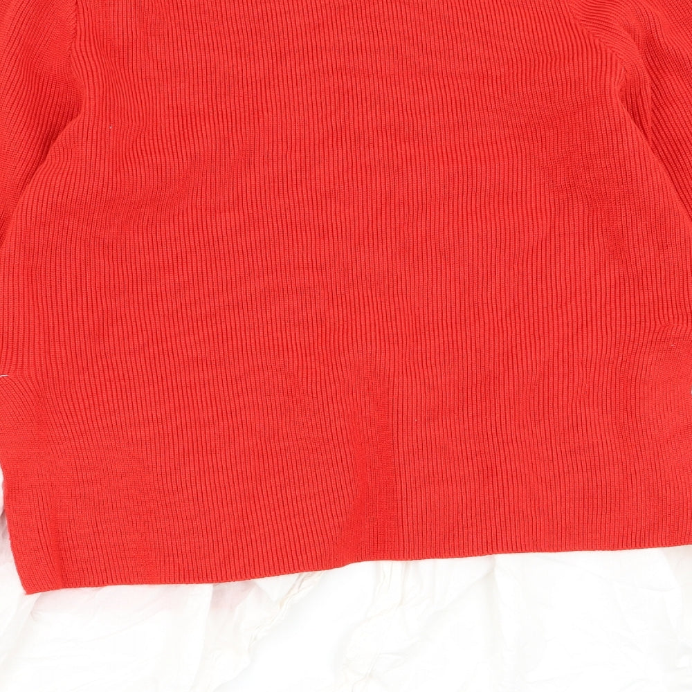 yu & me Womens Red Pullover Jumper Size M
