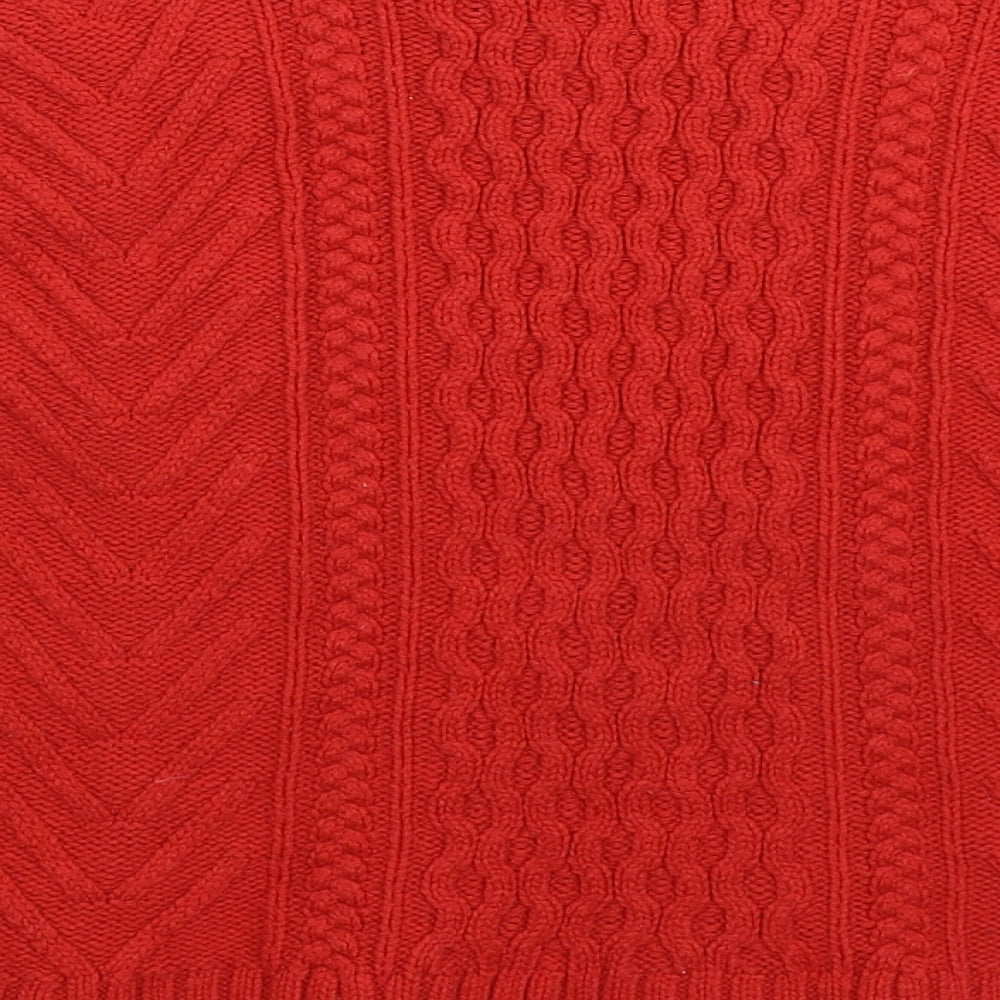 Daphnea Womens Red Knit Pullover Jumper Size M