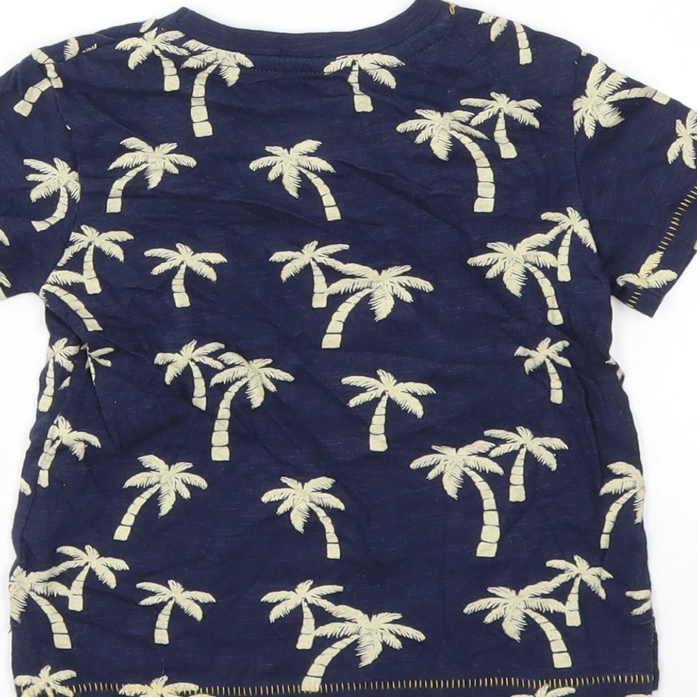 Primark Boys Blue Floral Basic T-Shirt Size 9-12 Months