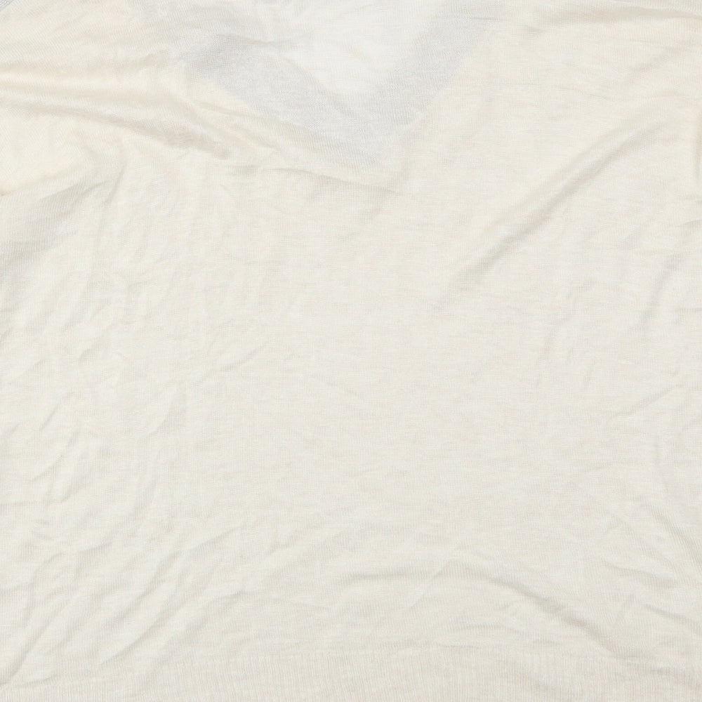 b.young Womens Ivory Basic T-Shirt Size L