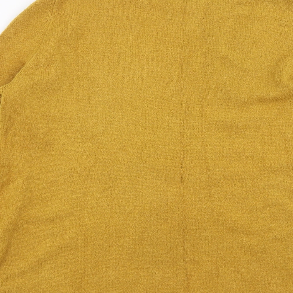SMF Womens Yellow Knit Pullover Jumper Size 14 - dotted pattern