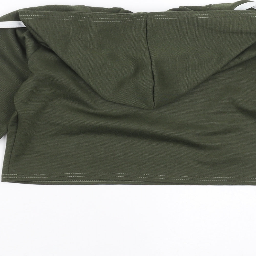PRETTYLITTLETHING Womens Green Pullover Hoodie Size S - cropped