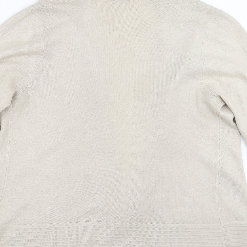 BHS Womens Beige Knit Cardigan Jumper Size 14