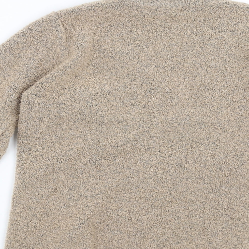Bonmarché Womens Beige Knit Pullover Jumper Size M - Floral embroidery