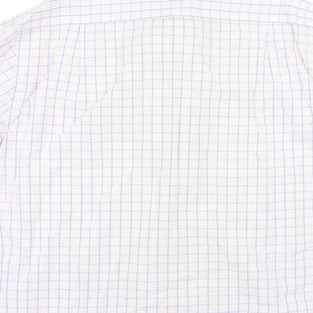 M&S Mens Pink Check Button-Up Size 16.5