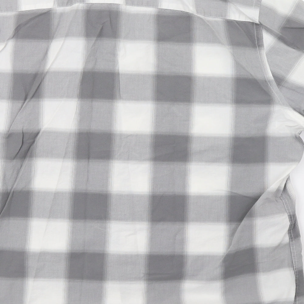 saisnburys Mens Grey Check Button-Up Size XL - 44inch