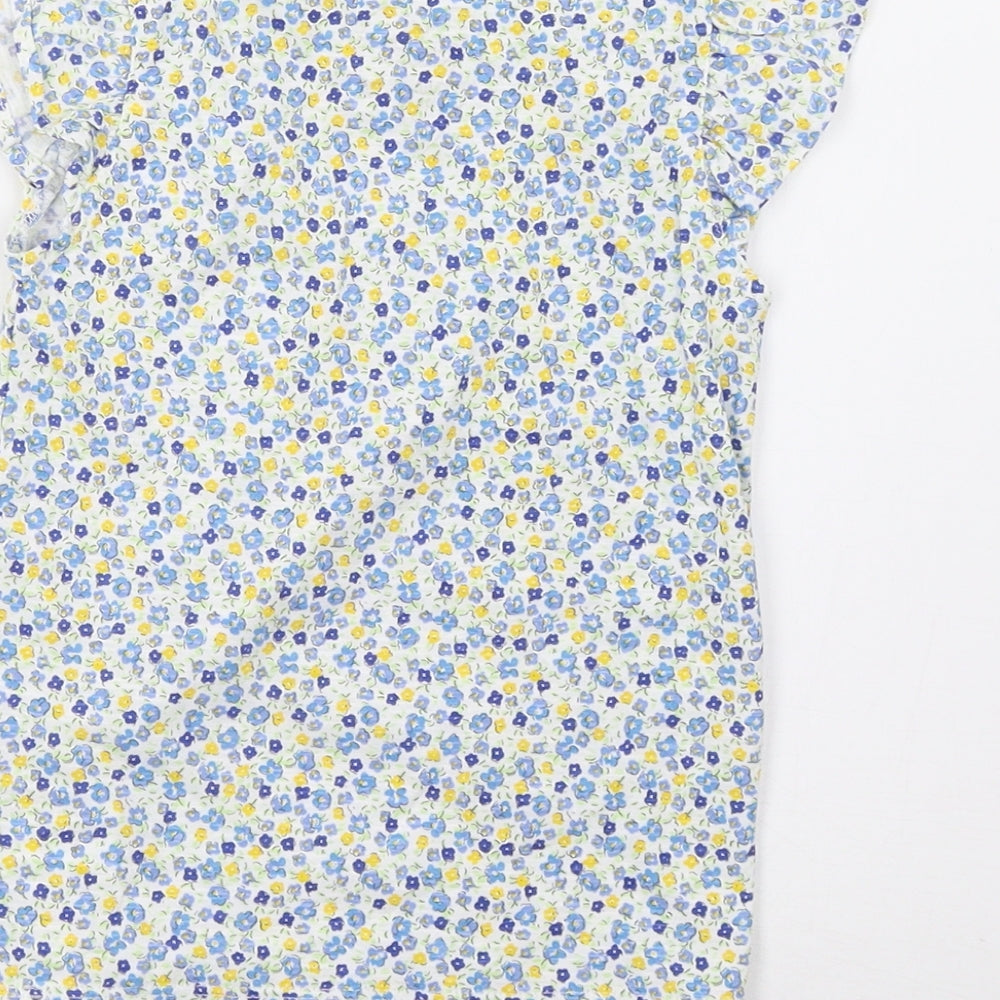 Mothercare Girls White Polka Dot Basic T-Shirt Size 5 Years