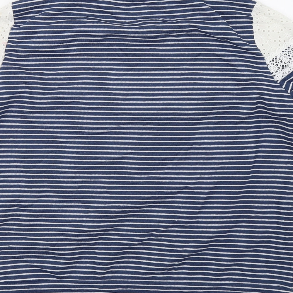 Matalan Womens White Striped Pullover Sweatshirt Size 10
