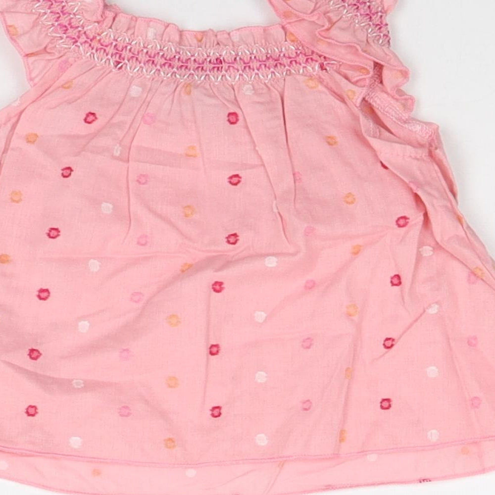 Pumpkin Patch Baby Pink Geometric Basic Blouse Size 0-3 Months