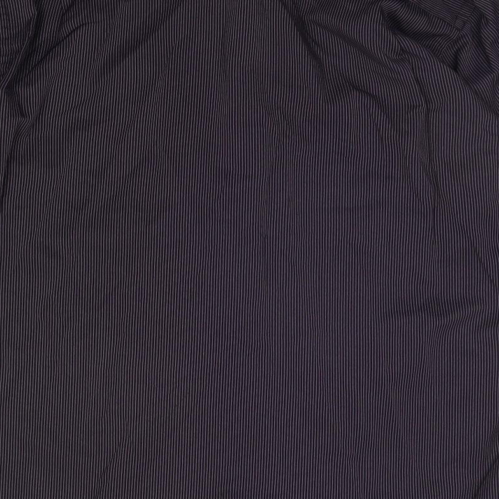 James Aubrey Mens Purple Striped Button-Up Size M
