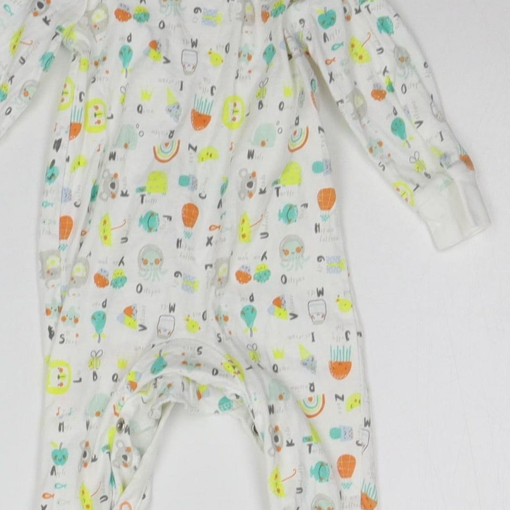 Minoti Baby White Geometric Babygrow One-Piece Size 0-3 Months