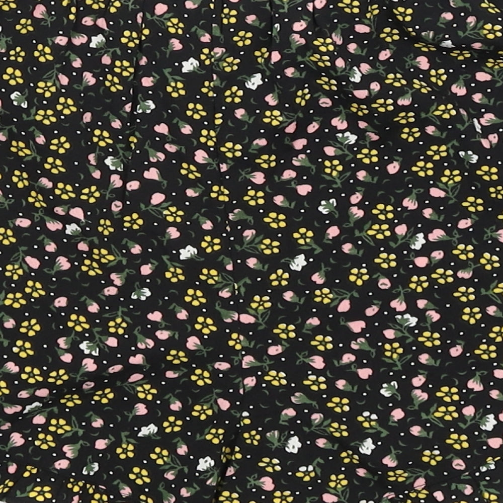 Primark Girls Black Floral Hot Pants Shorts Size 10-11 Years