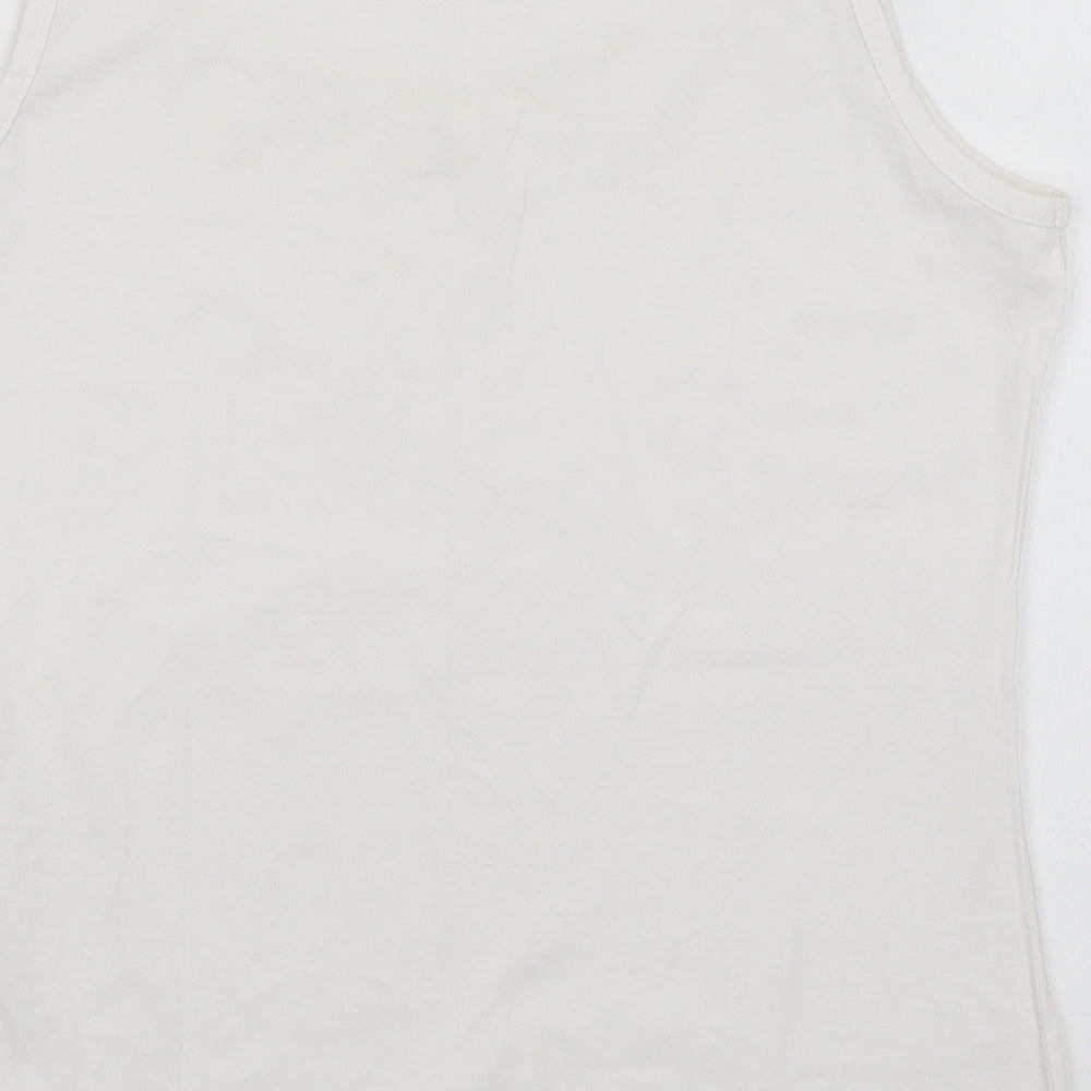 Editions Womens White Basic Tank Size 12