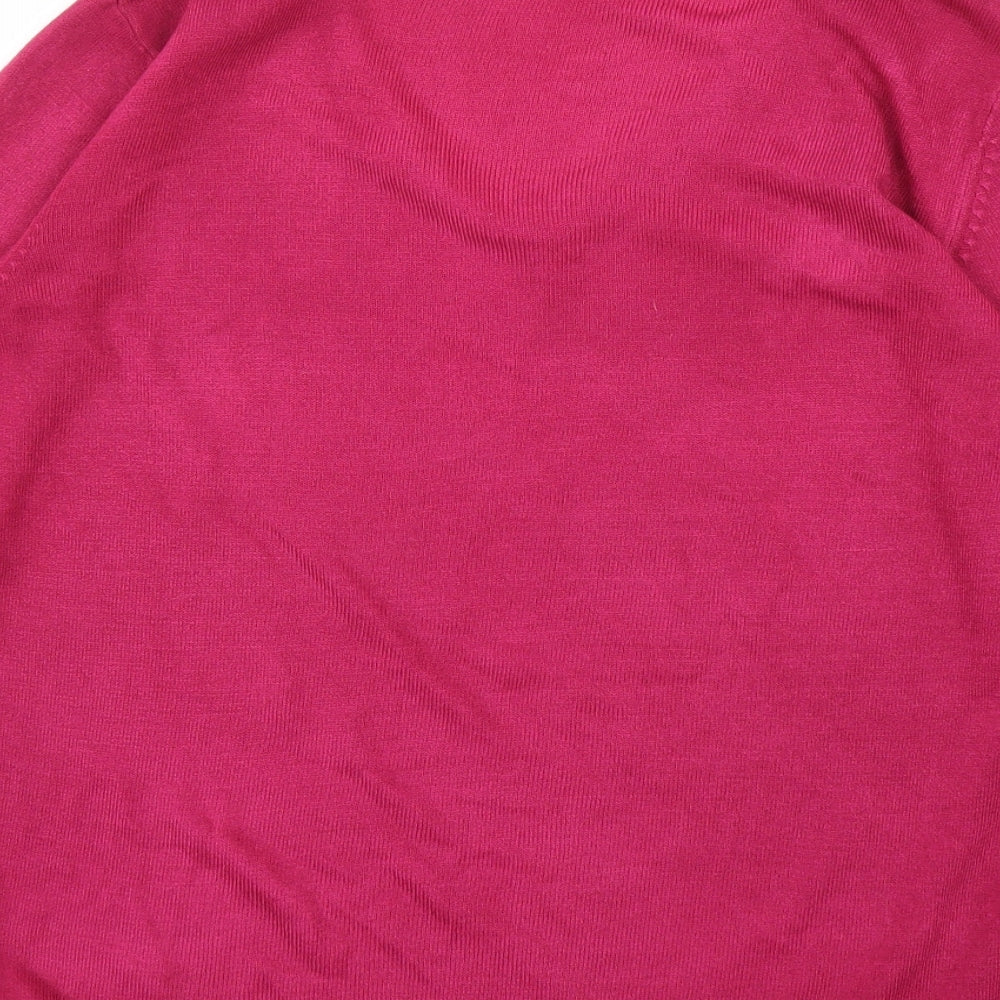 BHS Womens Pink Floral Pullover Jumper Size 14