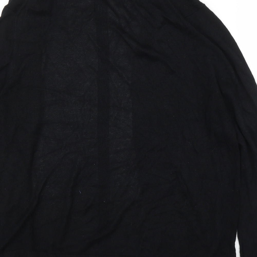 Zoe & Phoebe Womens Black Rayon Cardigan Jumper Size M - Pearls