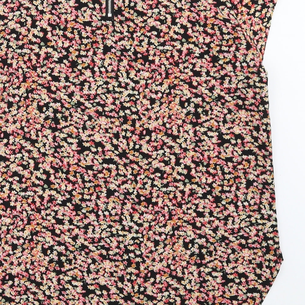 Only Womens Black Floral Basic Blouse Size 34