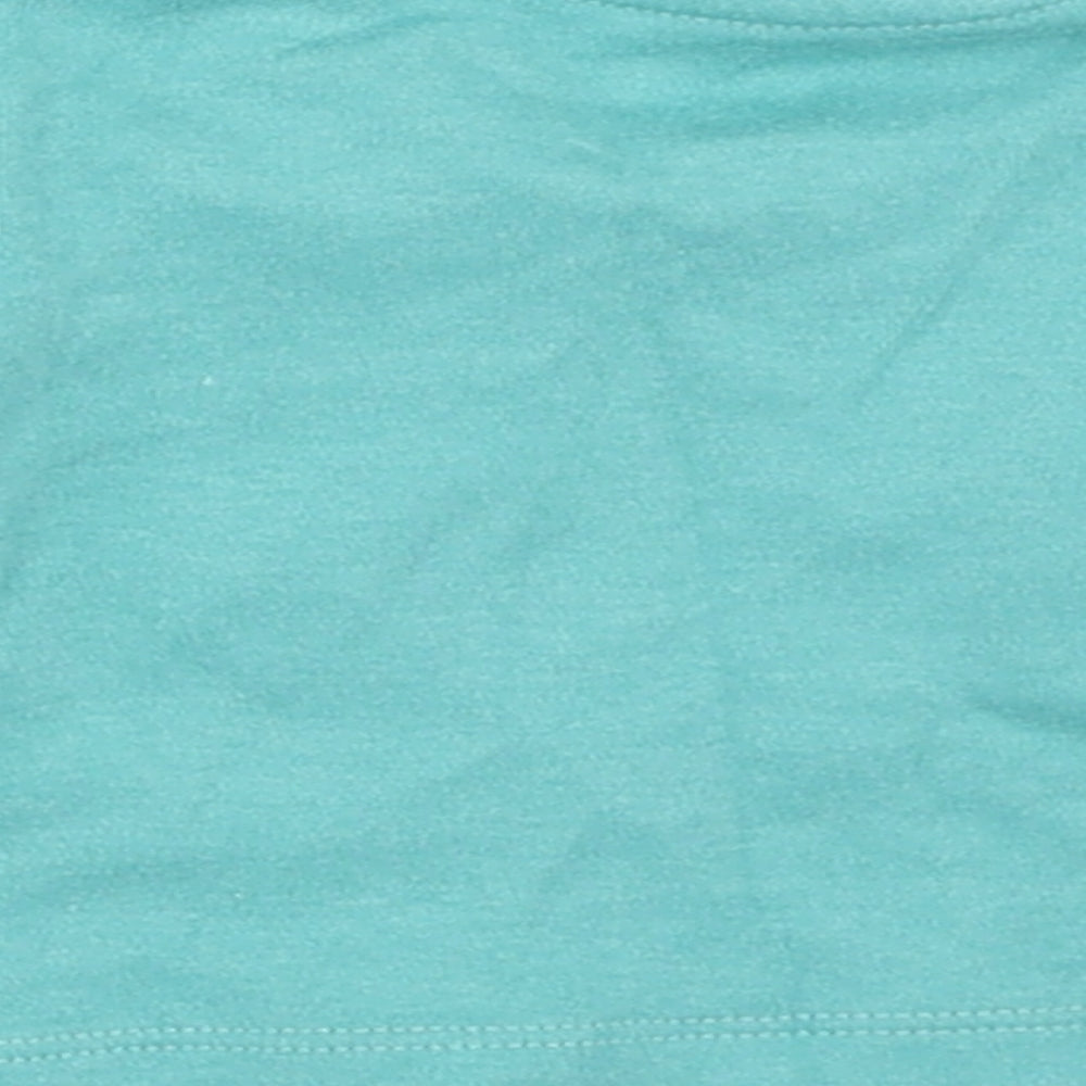 Brand and care label for Very girls’ blue basic t-shirt, size 0-3, months