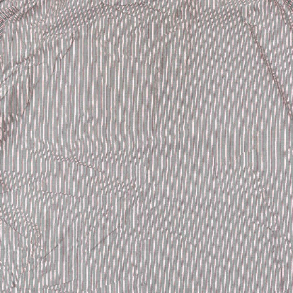 Marks & Spencer Mens Grey Striped Button-Up Size 42