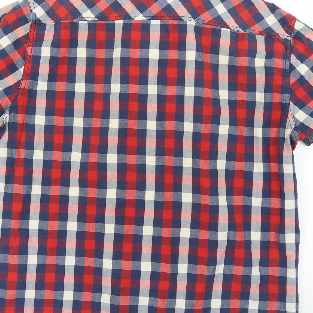 denim seventy Mens Multicoloured Check Button-Up Size L