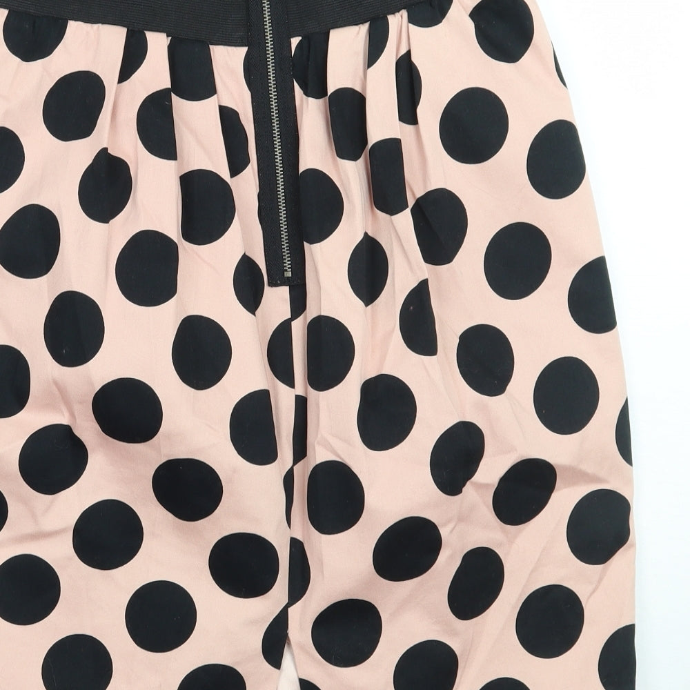 Preworn Womens Pink Polka Dot A-Line Skirt Size 12