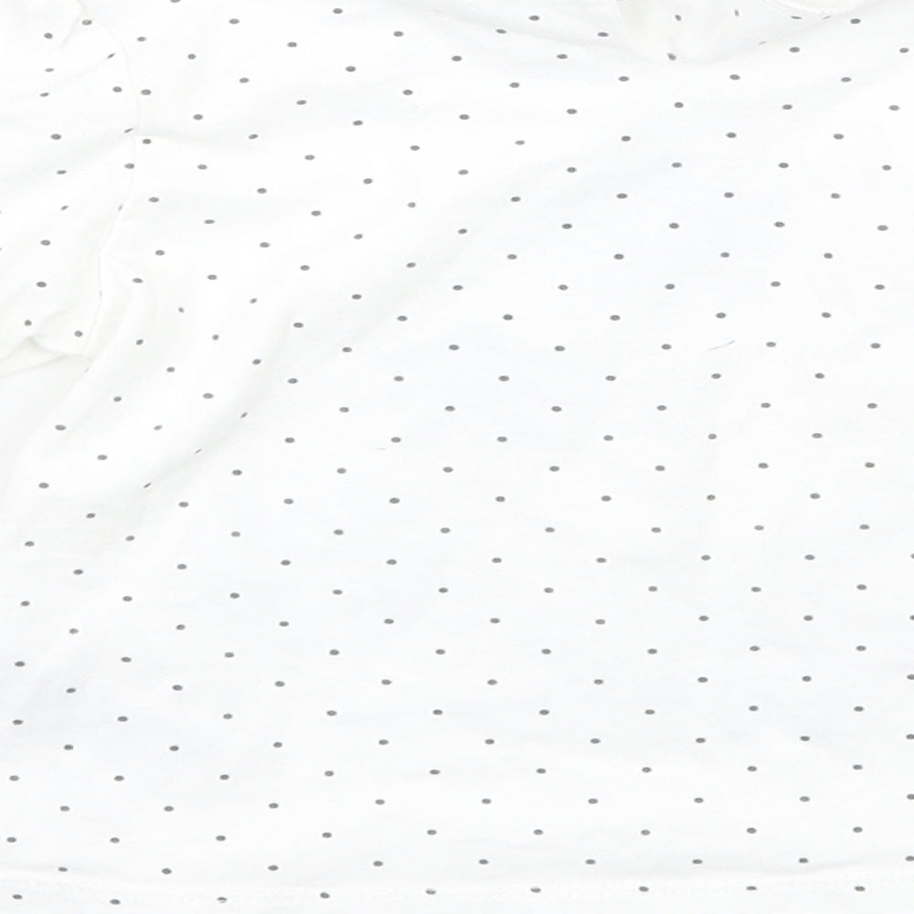 Marks & Spencer Girls White Polka Dot Basic T-Shirt Size 12 Months