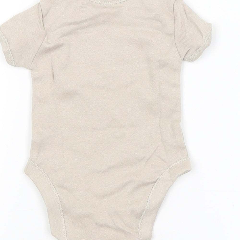 George Baby Beige Babygrow One-Piece Size 3-6 Months - Dinosaurs