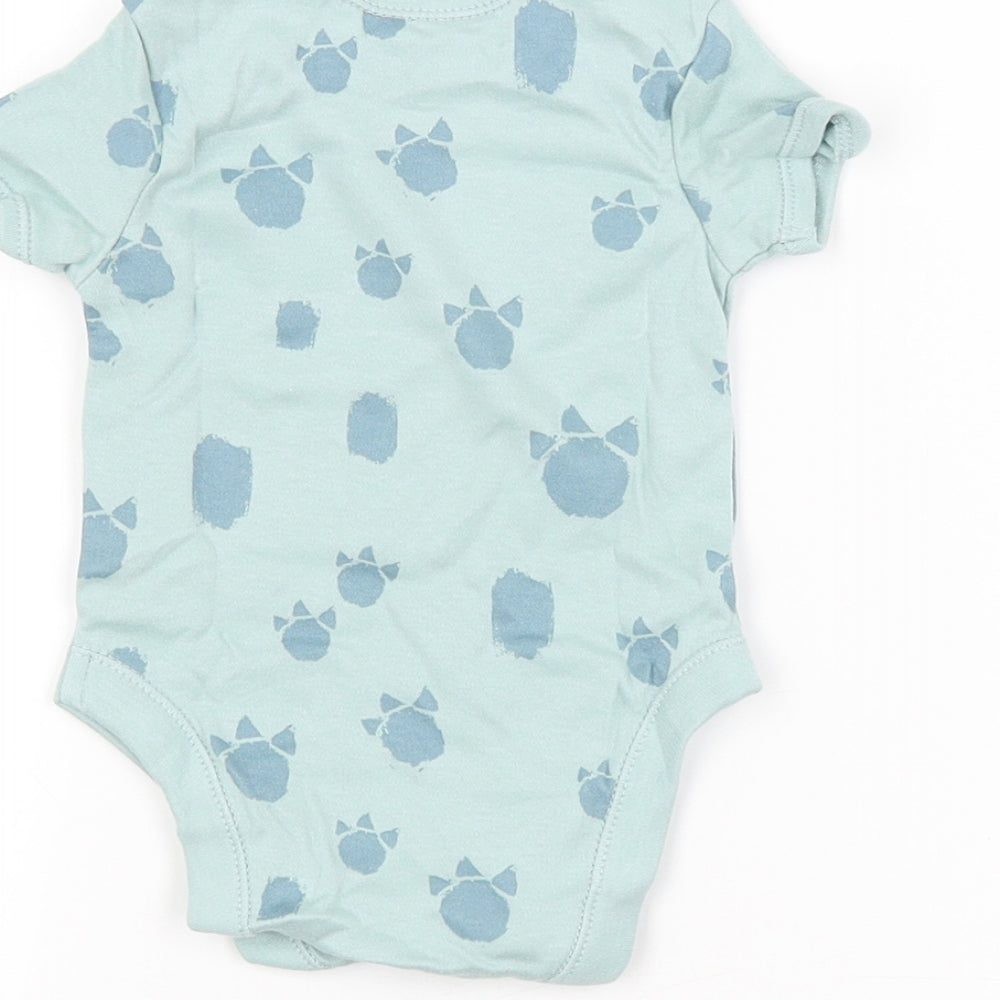 George Baby Blue Animal Print Babygrow One-Piece Size 3-6 Months - Dinosaur Print