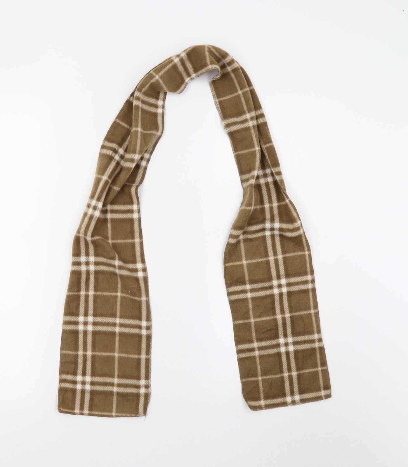 Preworn Womens Brown Check Fleece Scarf