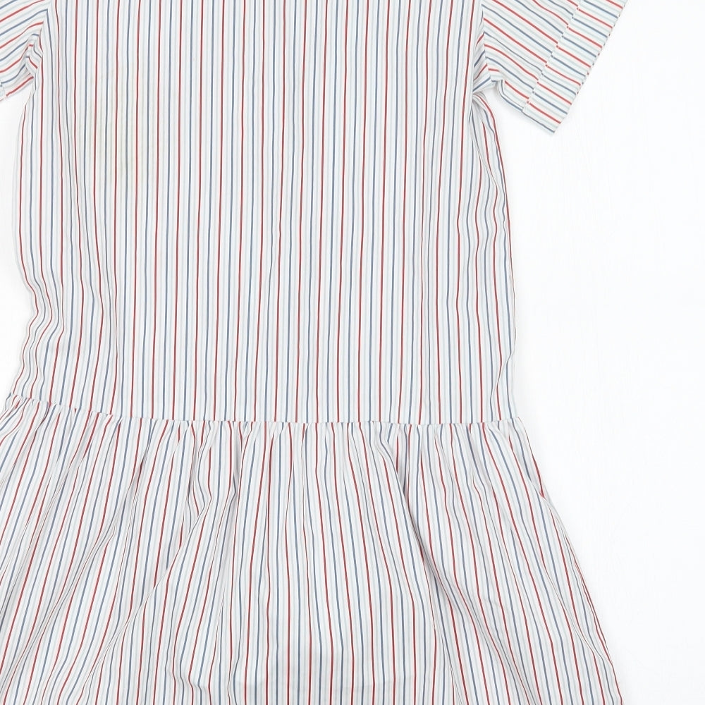 STEVENSONS Womens Multicoloured Striped Shirt Dress Size 4