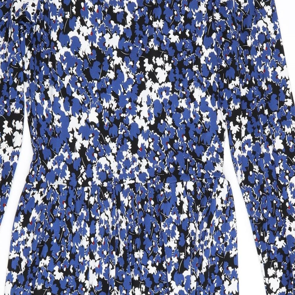V By Very Womens Blue Floral Fit & Flare Size 8