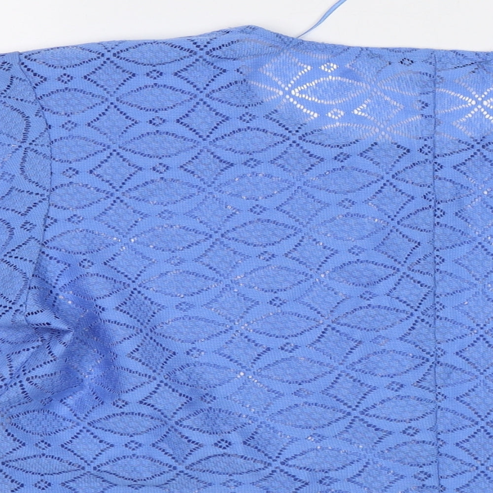 Primark Womens Blue Geometric Cropped Blouse Size 8