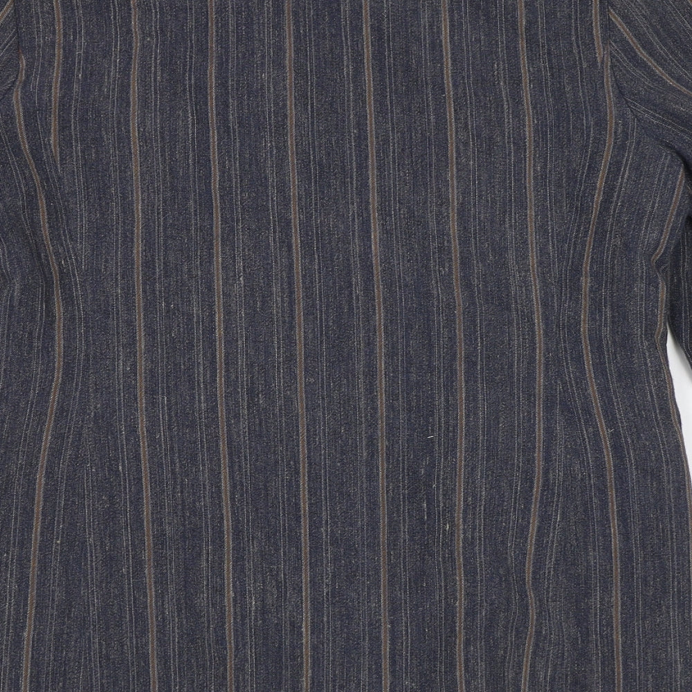Etam Womens Blue Striped Jacket Blazer Size 12