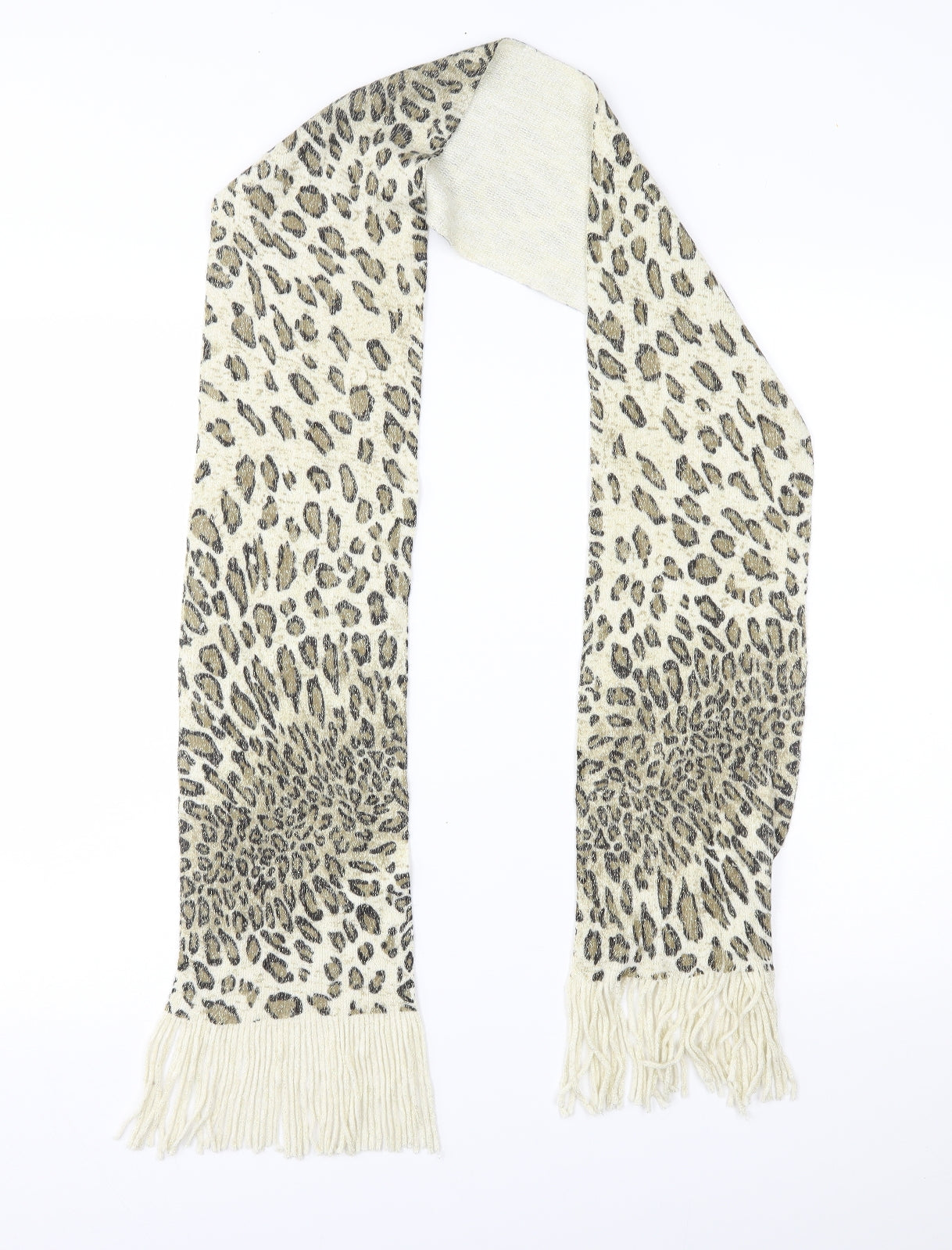 Preworn Womens Beige Animal Print Scarf