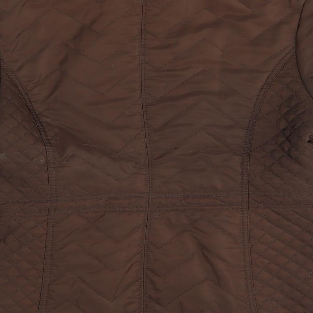 Isle Womens Brown Quilted Coat Size 10