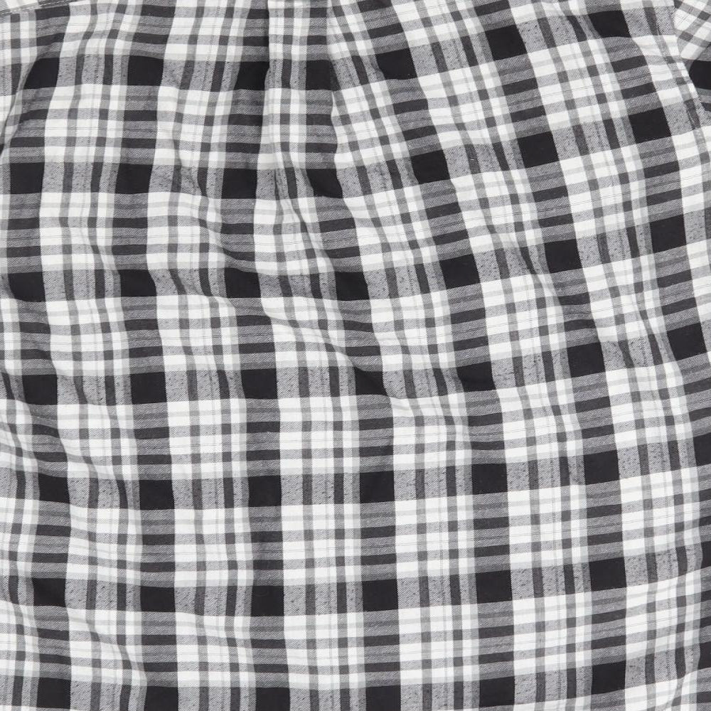 EWM Mens Black Plaid Button-Up Size M
