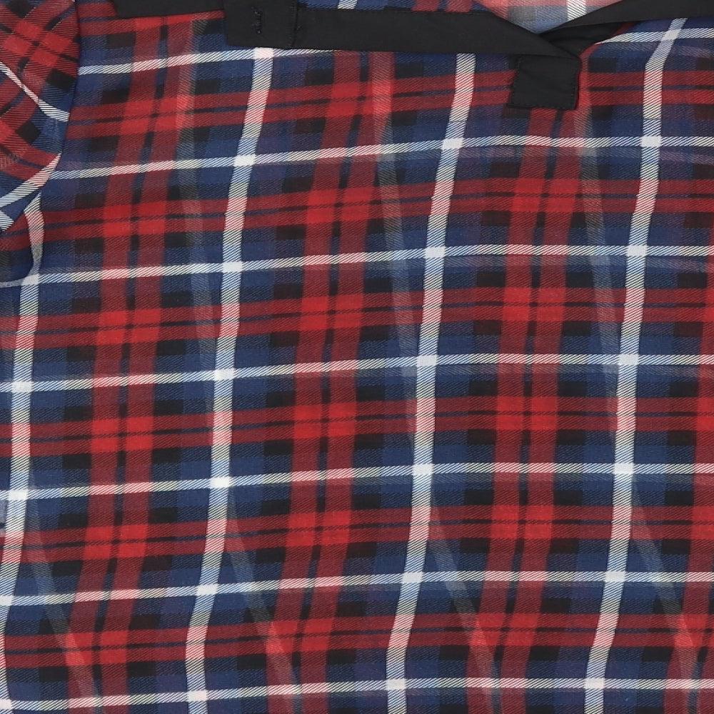 Jovonnista Womens Multicoloured Check Basic Blouse Size 8