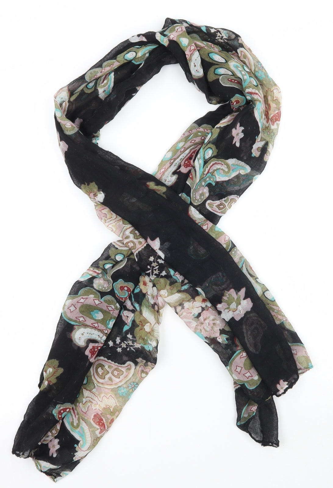 Preworn Womens Beige Paisley Scarf