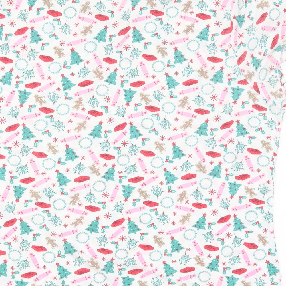 Matalan Womens Multicoloured Geometric Top Pyjama Top Size 12 - Christmas Prints