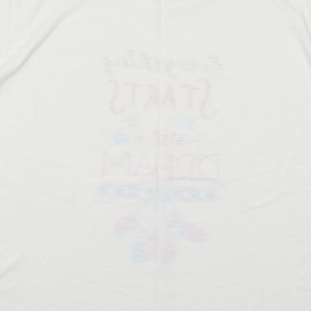 Matalan Womens White Solid Top Pyjama Top Size M - Everything Starts with a Dream