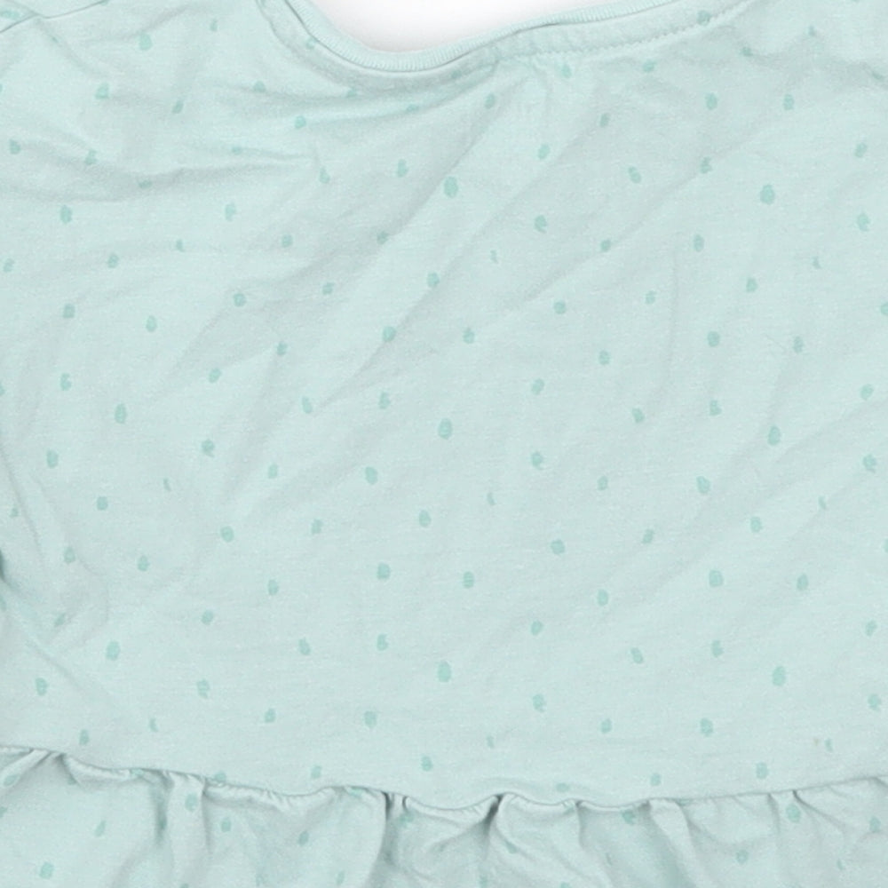 NEXT Girls Blue Polka Dot Basic T-Shirt Size 9-12 Months - Choose Happy Rainbow
