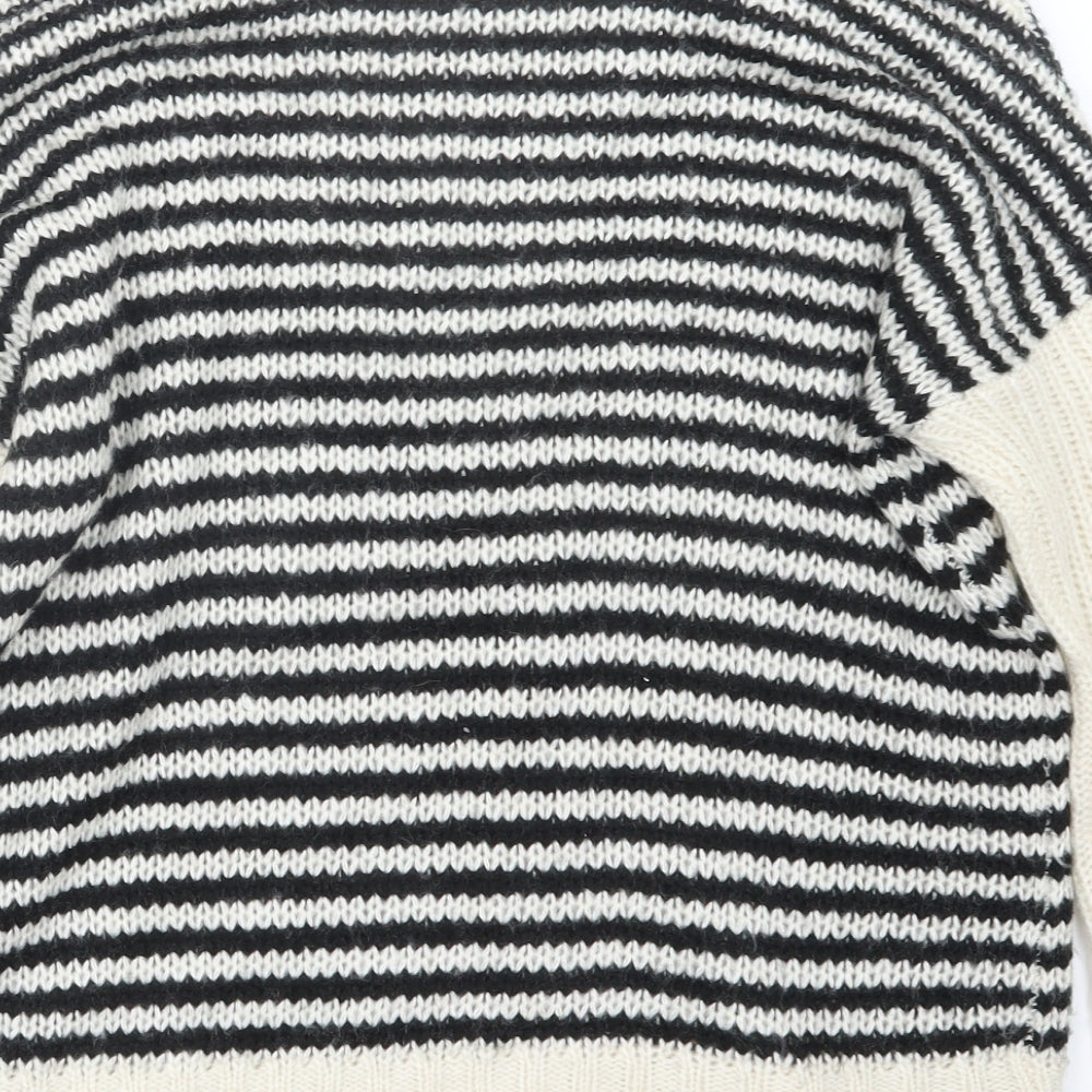 Crafted Womens Black Knit Pullover Jumper Size 8