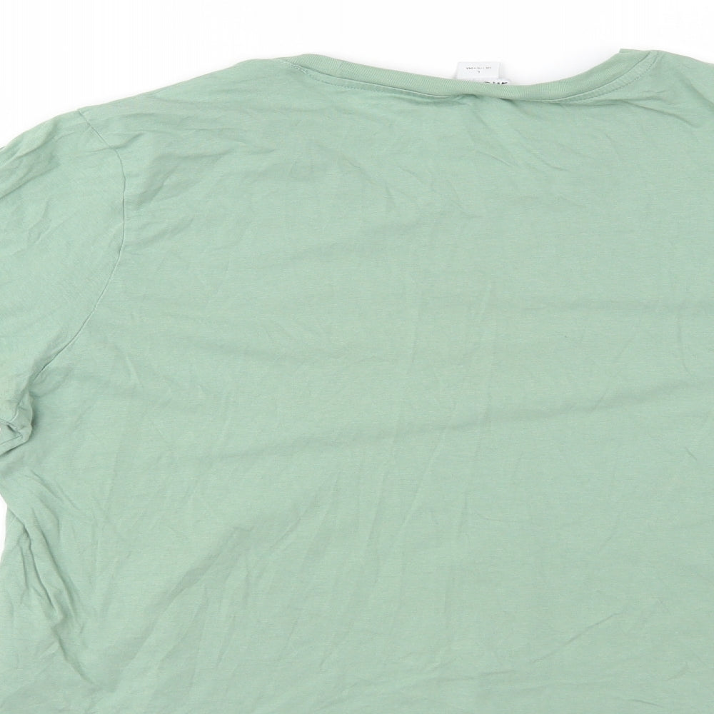 MONKL Womens Green Cropped T-Shirt Size L