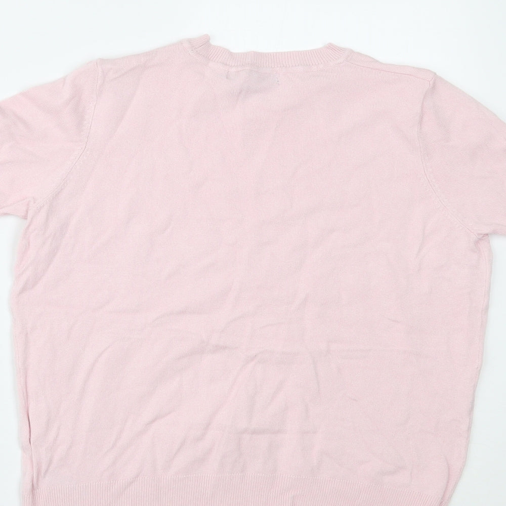 Marks & Spencer Womens Pink Basic T-Shirt Size 8