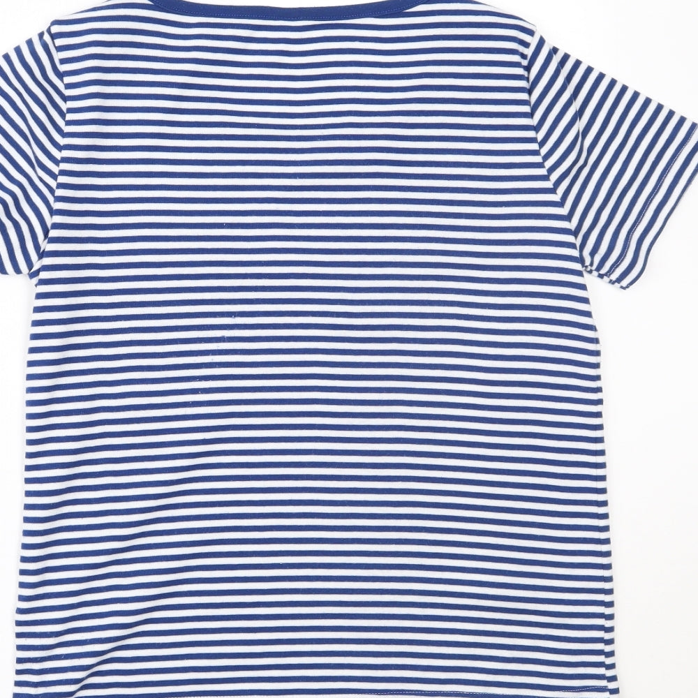 Bonmarché Womens Blue Striped Basic T-Shirt Size S