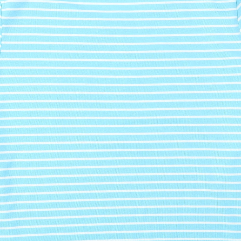 BM Womens Blue Striped Basic T-Shirt Size S