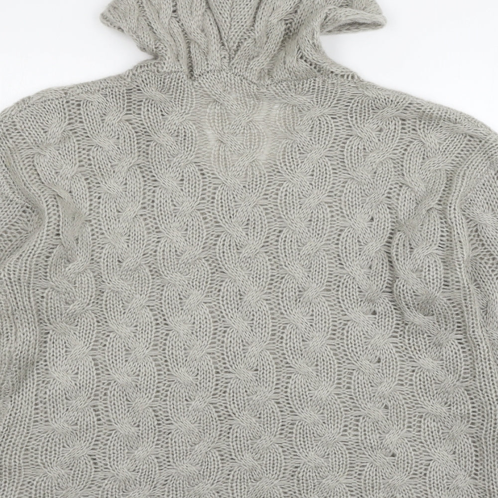 Preworn Womens Grey Knit Pullover Hoodie Size L